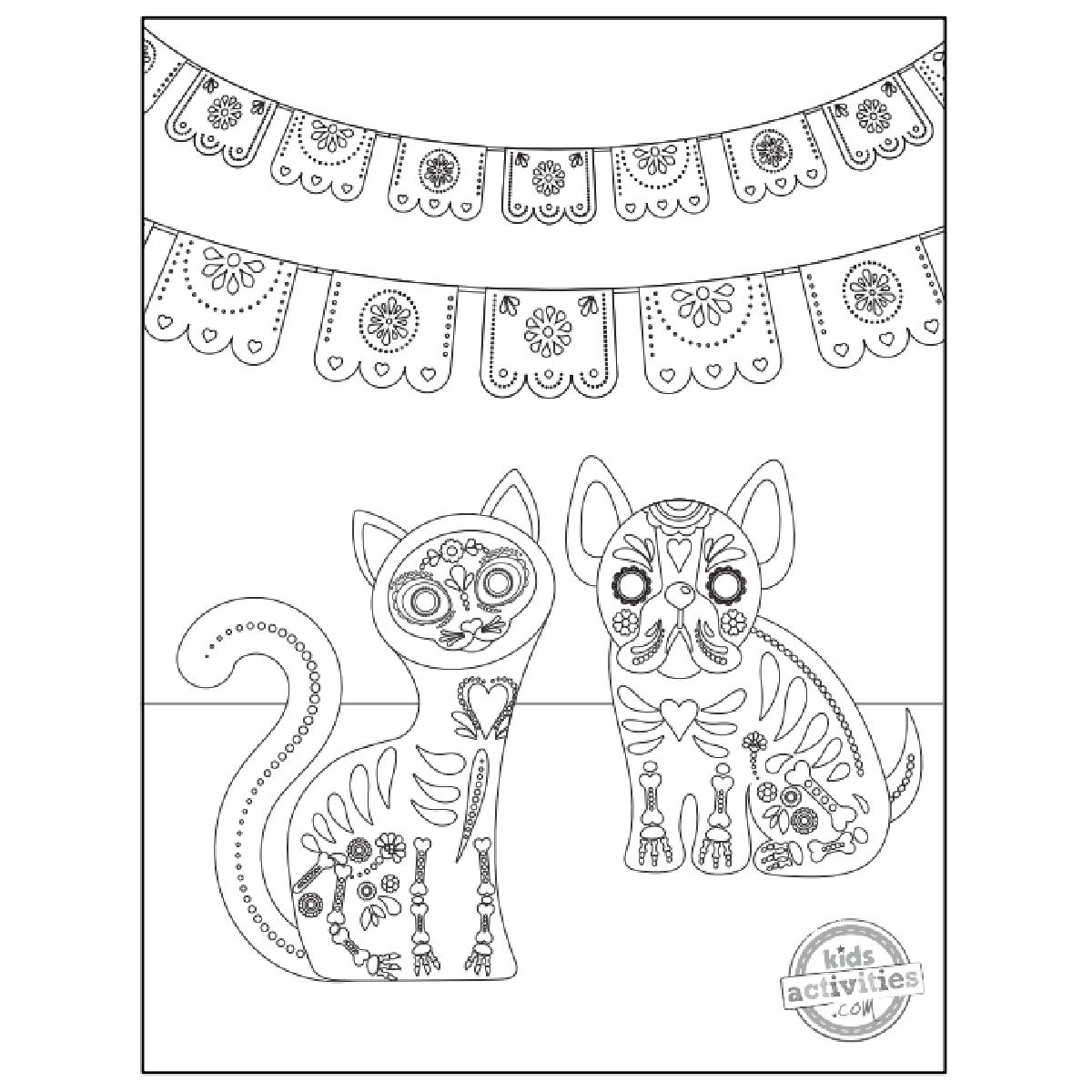 5 Beautiful Day Of The Dead Coloring Pages For Dia De Muertos for Free Printable Day Of The Dead Coloring Pages
