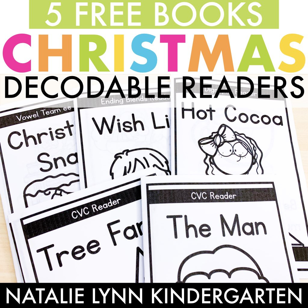 5 Free Christmas Decodable Readers with Free Printable Christmas Books For Kindergarten