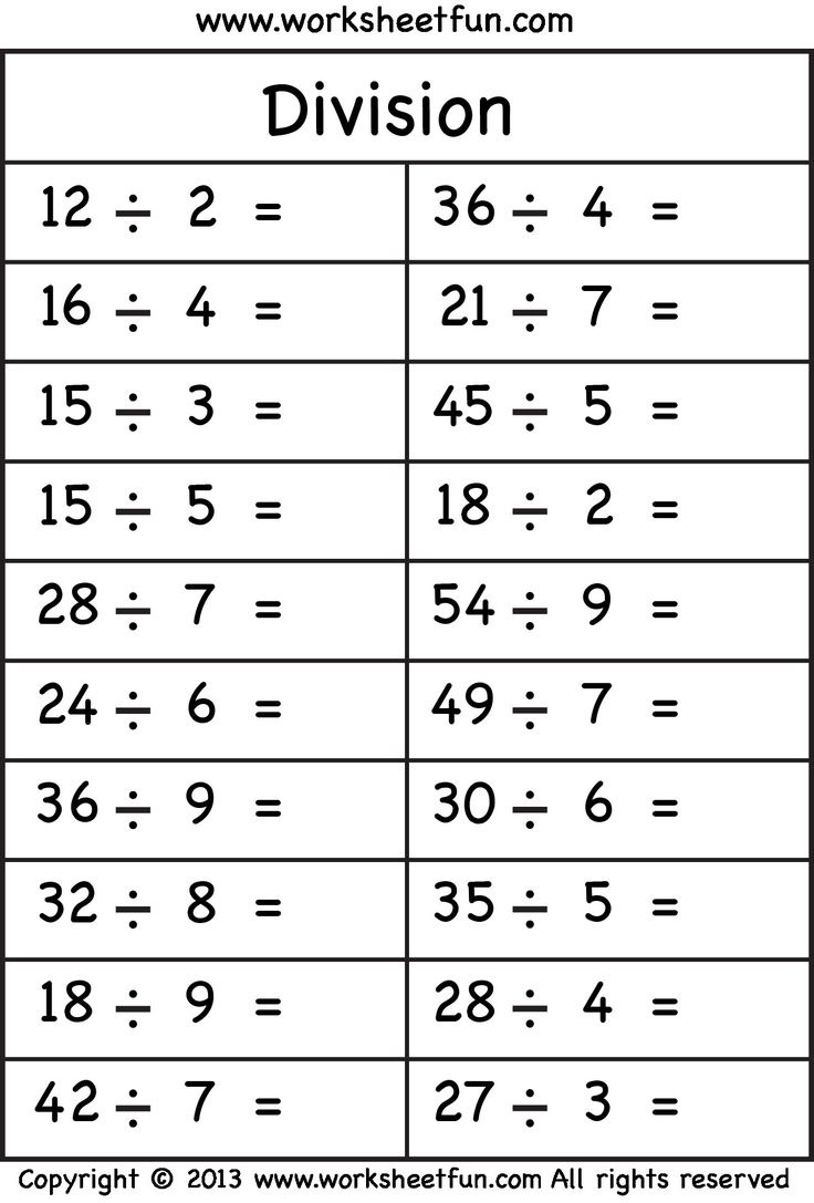 5 Free Math Worksheets Third Grade 3 Division Division Facts 1 To regarding Free Printable Division Worksheets Grade 3