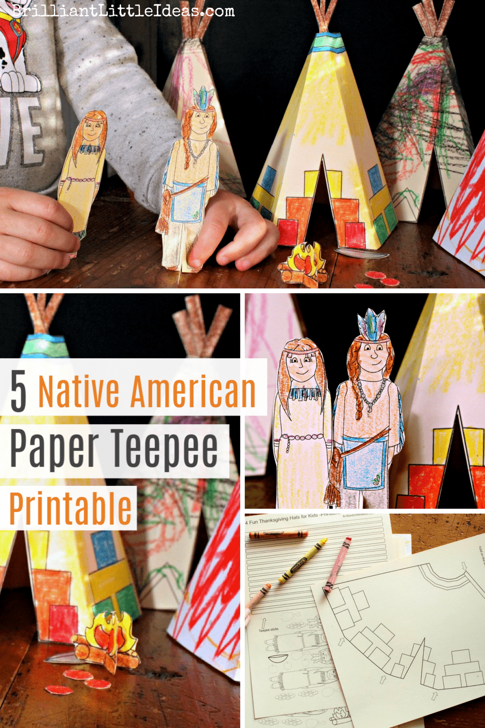5 Native American Teepee Printable | Brilliant Little Ideas regarding Free Printable Teepee