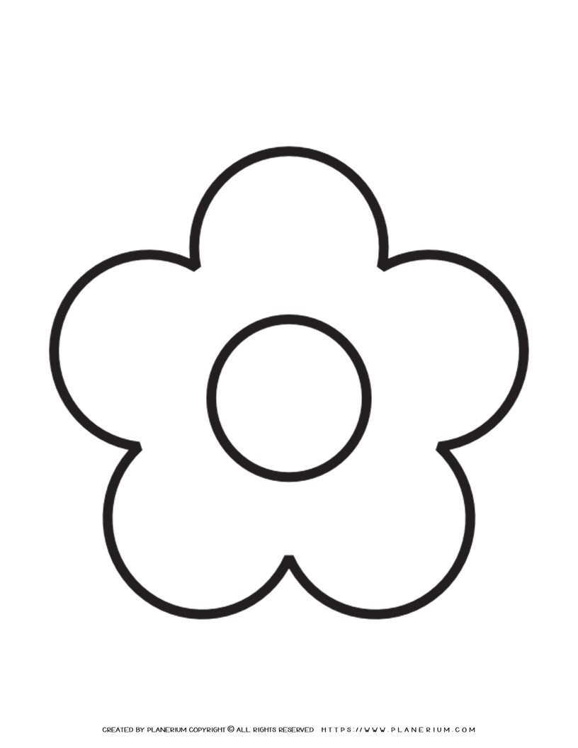 5 Petal Flower Template Printable | Planerium - Worksheets Library for 5 Petal Flower Template Free Printable