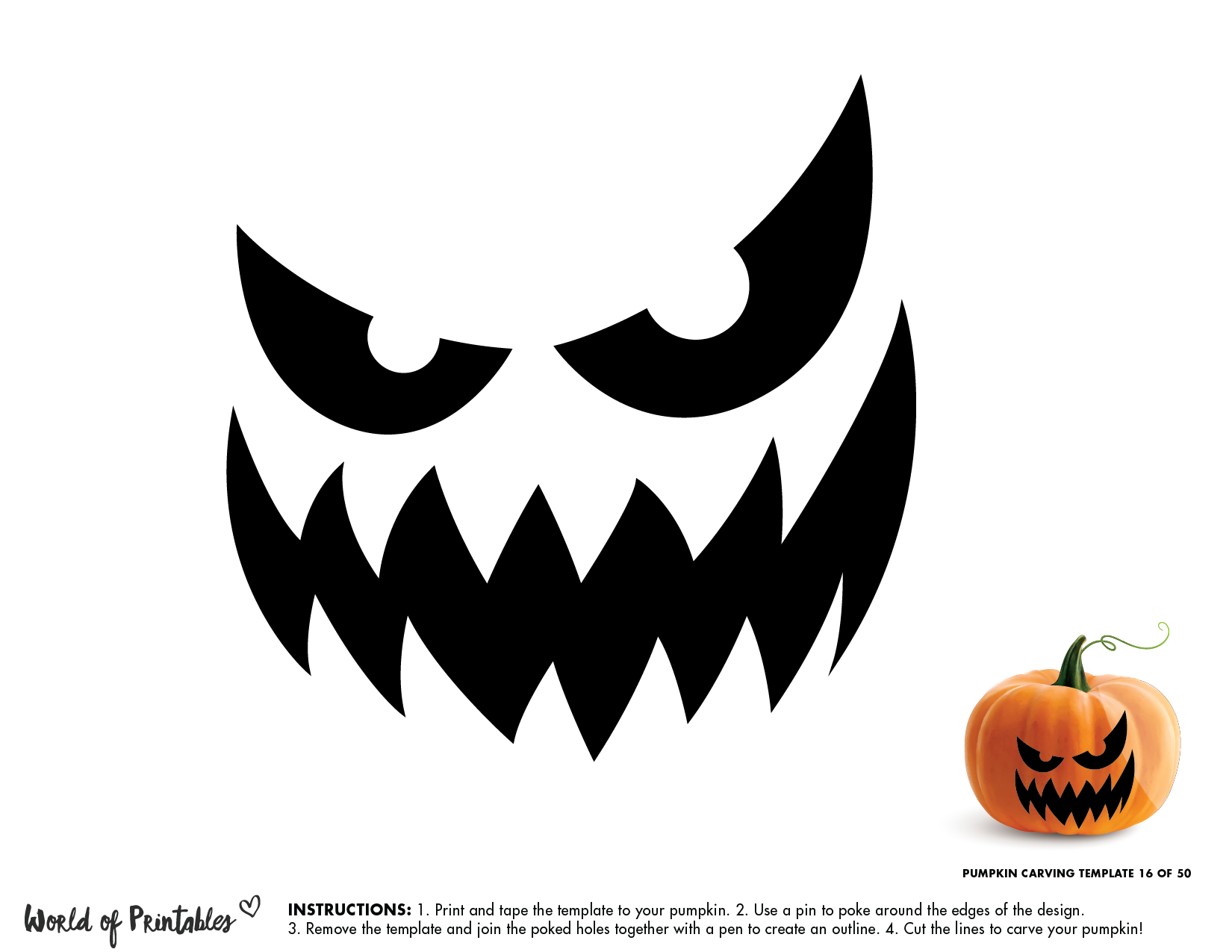 50 Easy Pumpkin Carving Stencils + The Ultimate Guide To Pumpkin in Scary Pumpkin Patterns Free Printable