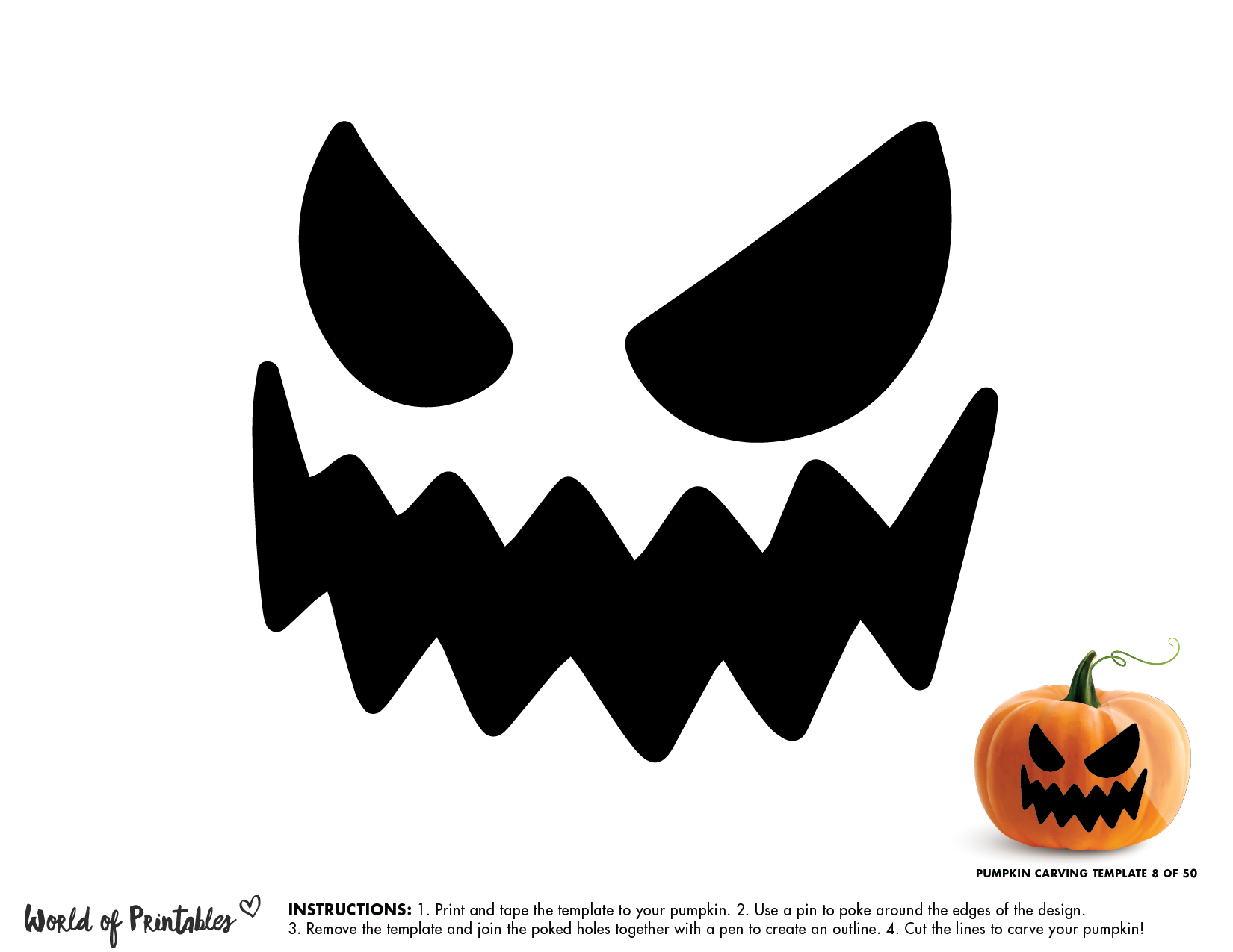 50 Easy Pumpkin Carving Stencils + The Ultimate Guide To Pumpkin regarding Jack O Lantern Patterns Free Printable