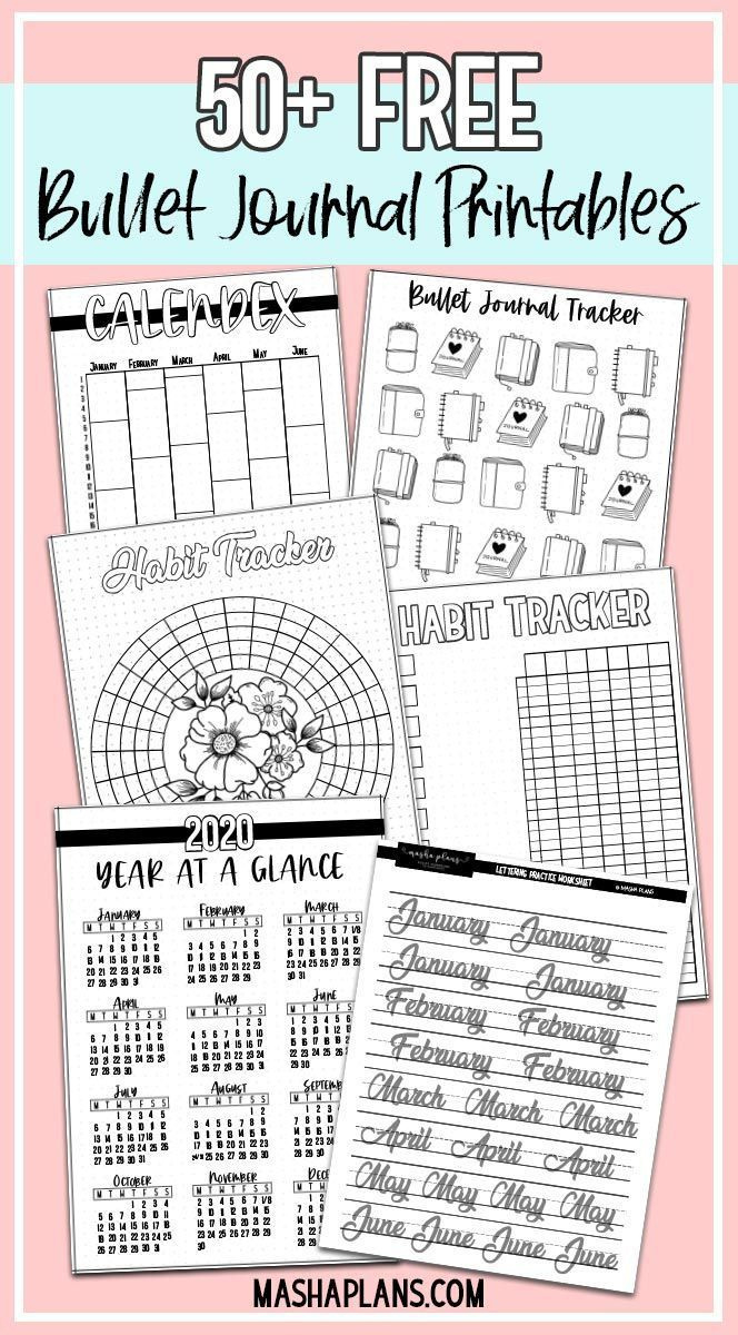 50+ Free Bullet Journal Printables inside Free Printable Bullet Journal Pages