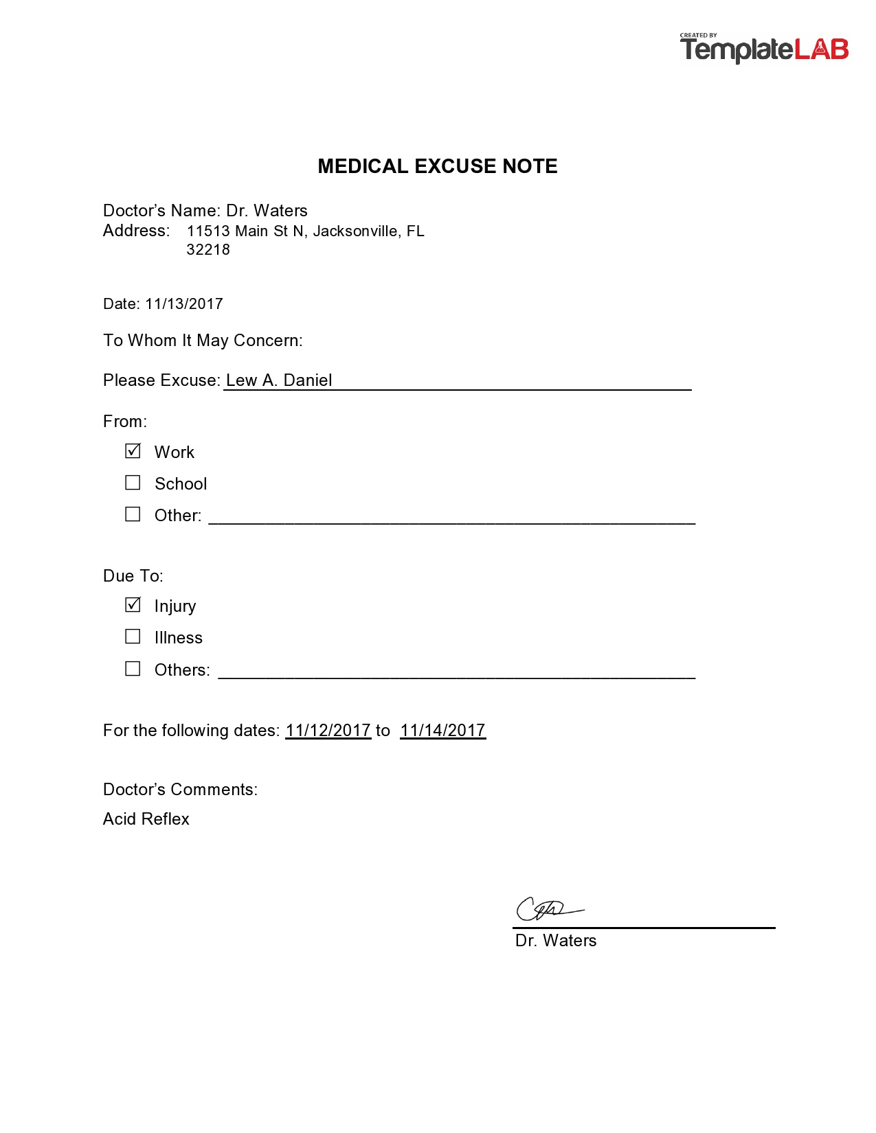 50+ Free Doctor Note Templates [For Work Or School] with Free Printable Doctors Excuse