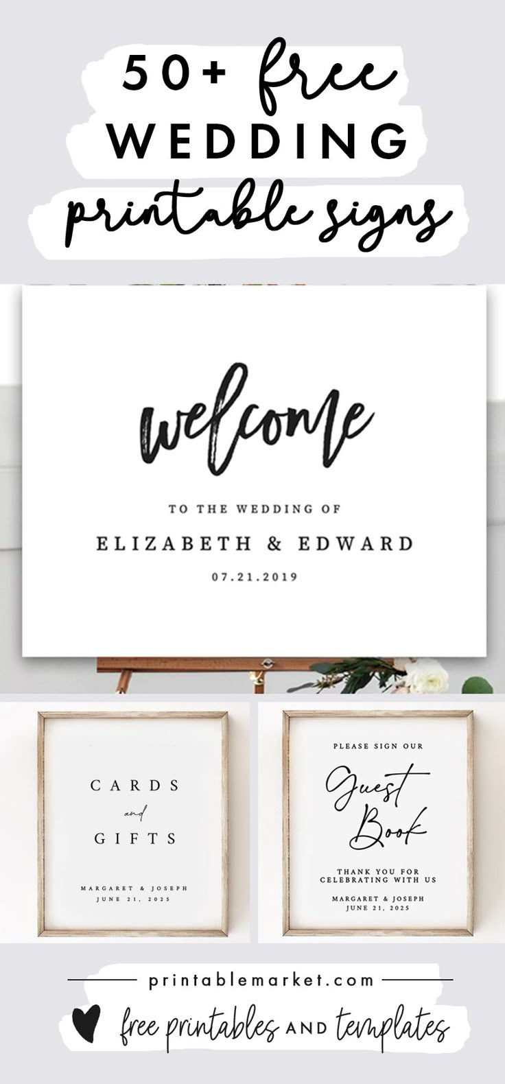 50+ Free Wedding Sign Printables pertaining to Free Printable Wedding Signs