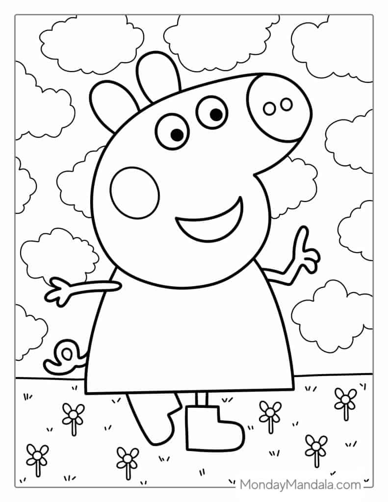 50 Peppa Pig Coloring Pages (Free Pdf Printables) intended for Peppa Pig Character Free Printable Images