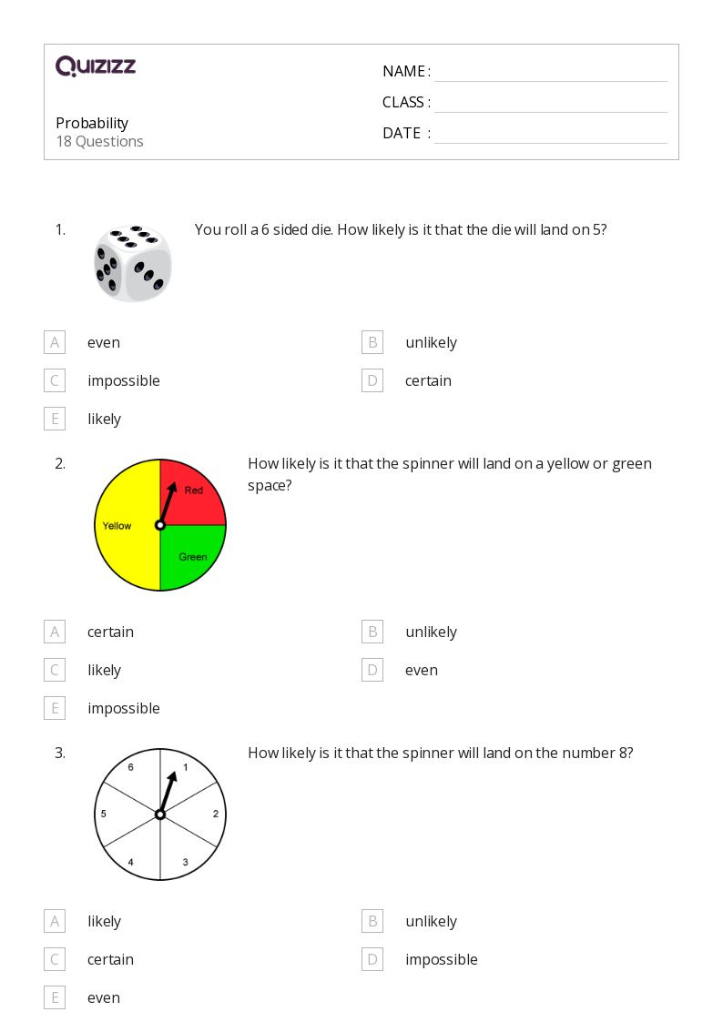 50+ Probability Worksheets For 4Th Class On Quizizz | Free &Amp within Free Printable Probability Worksheets 4Th Grade