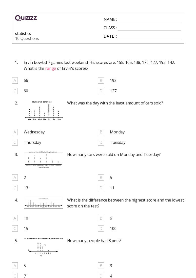 50+ Statistics Worksheets For 7Th Class On Quizizz | Free &amp;amp;Amp inside Free Printable Statistics Worksheets
