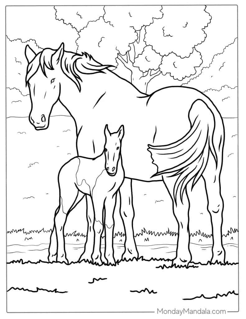 51 Horse Coloring Pages (Free Pdf Printables) pertaining to Free Printable Horse Coloring Pages