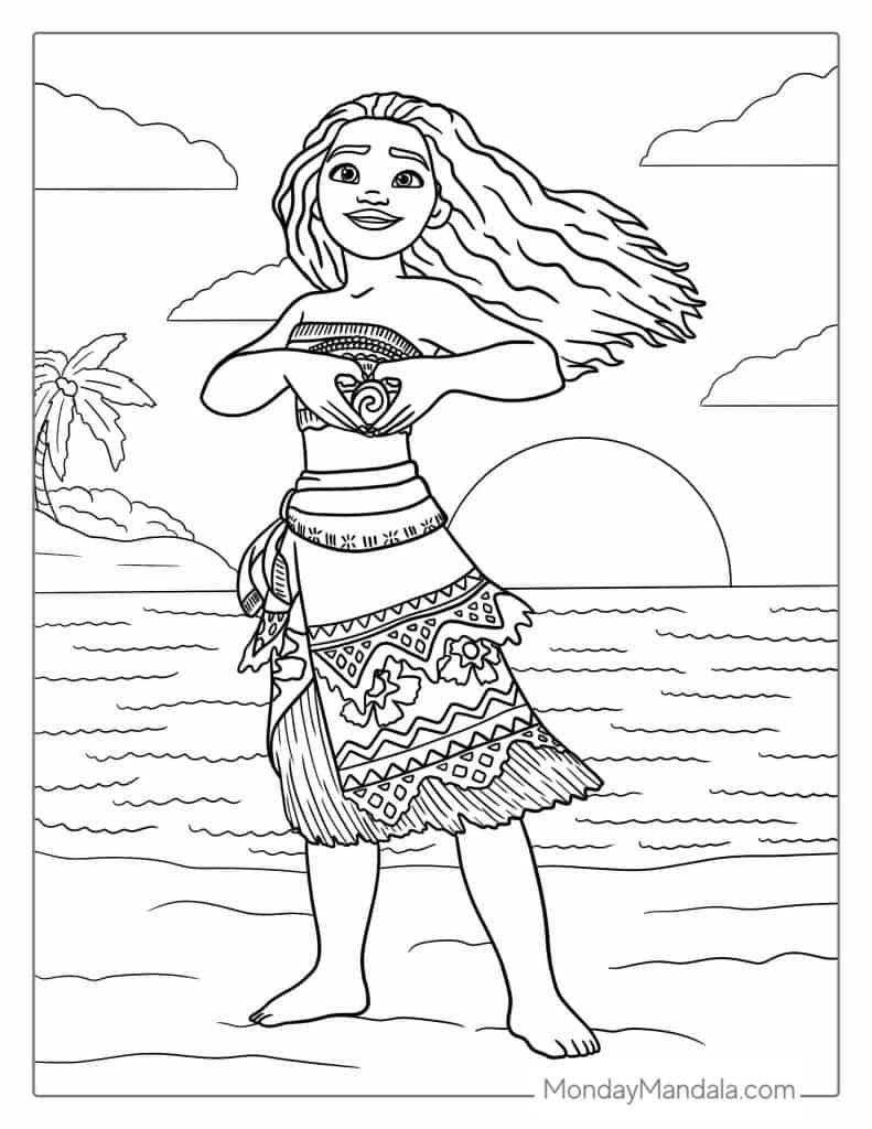 52 Moana Coloring Pages (Free Pdf Printables) for Moana Coloring Pages Free Printable