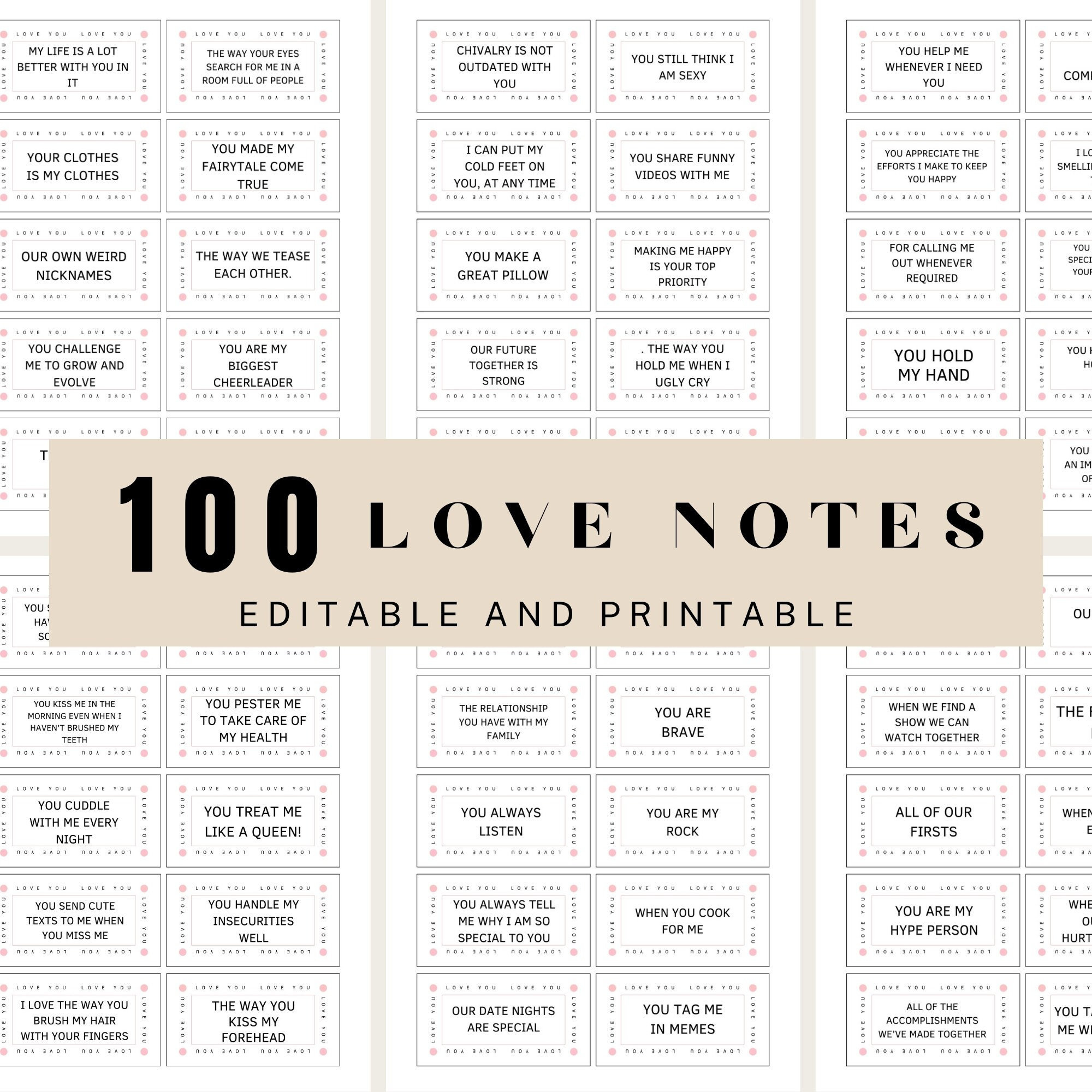 52 Reasons I Love You Cards Template - Etsy with regard to 52 Reasons Why I Love You Free Printable Template