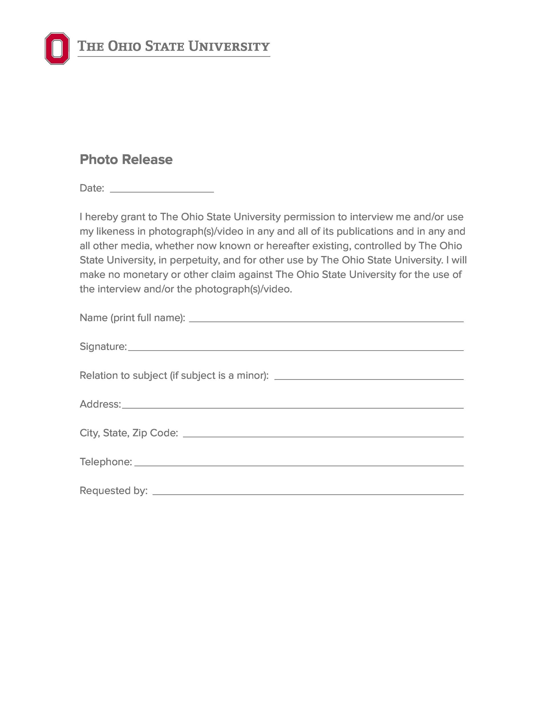 53 Standard Photo Release Forms [Free] ᐅ Templatelab pertaining to Free Printable Photo Release Form