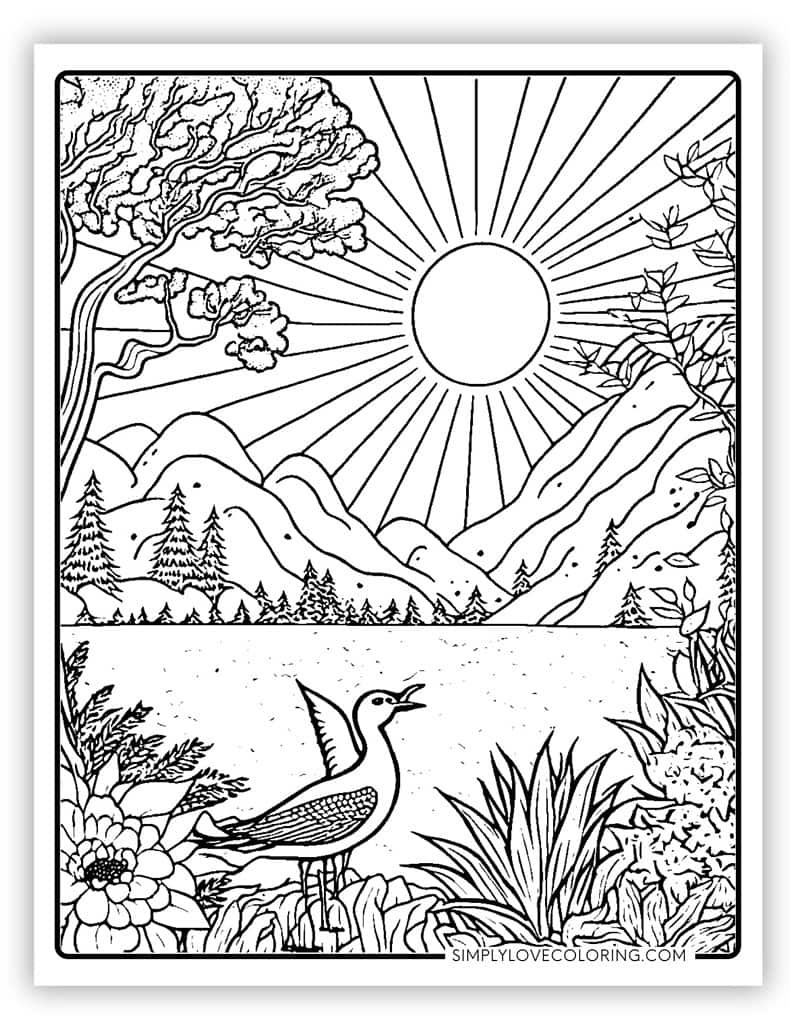 59 Majestic Nature Coloring Pages (Free Pdf Printables) - Simply pertaining to Free Printable Nature Coloring Pages For Adults
