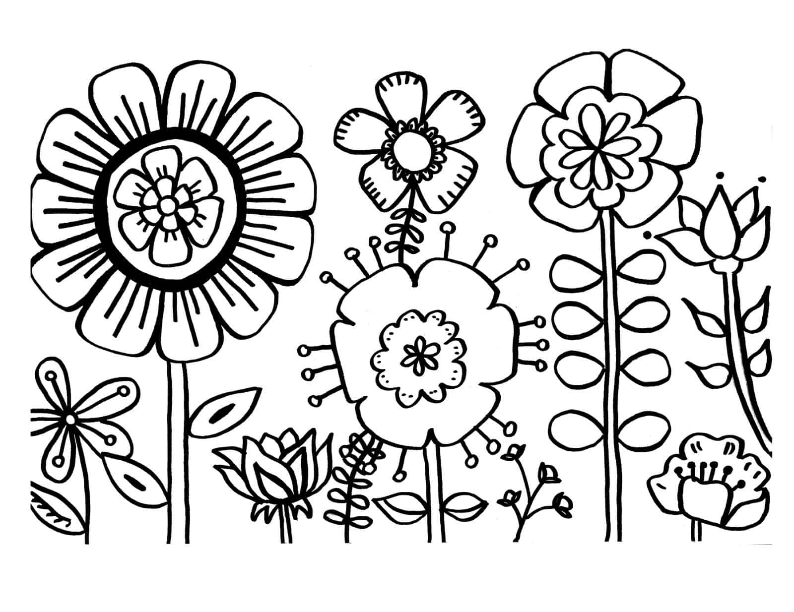 6 Free Flower Coloring Printables - Diy Thought intended for Free Printable Flowers