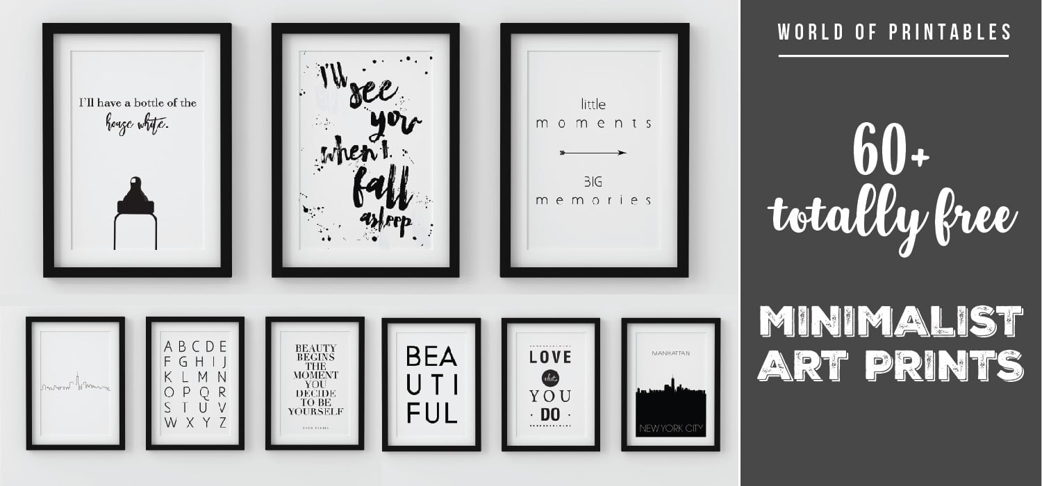 60+ Totally Free Minimalist Wall Art Prints - World Of Printables for Free Printable Wall Art Decor