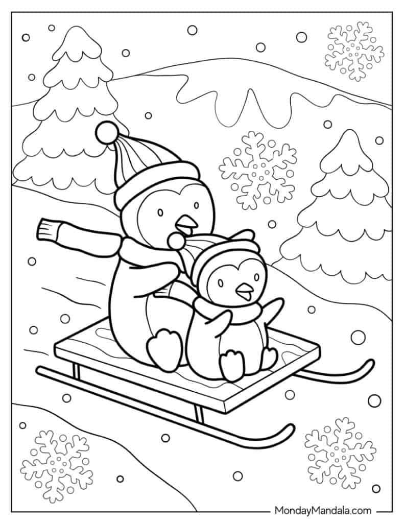 60 Winter Coloring Pages (Free Pdf Printables) in Free Printable Winter Coloring Pages