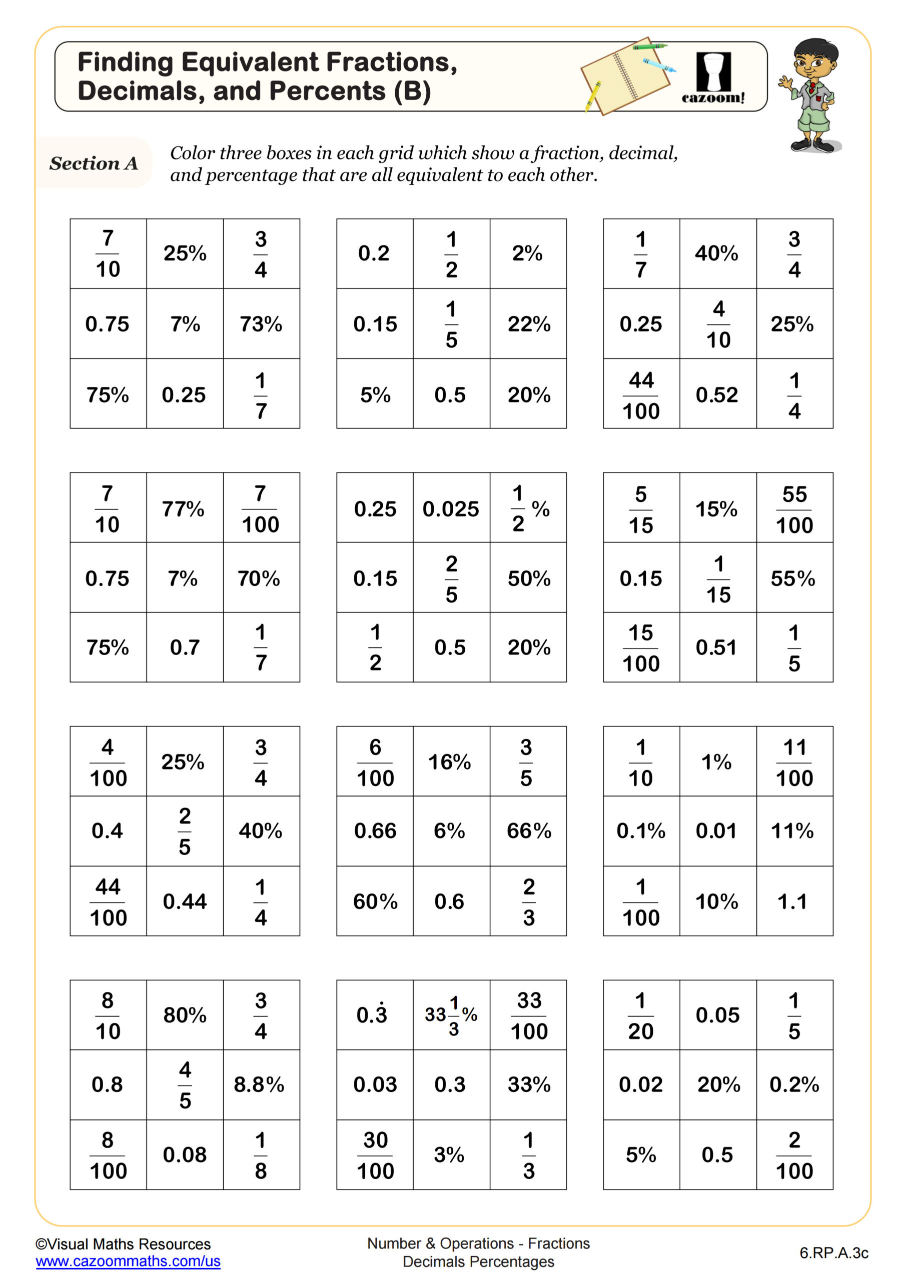 6Th Grade Math Worksheets | Printable Pdf Worksheets | Cazoom Math regarding Free Printable Math Worksheets For 6Th Grade