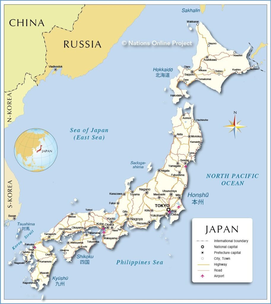 7 Accurate Printable Labeled And Blank Map Of Japan Cities Outline pertaining to Free Printable Map Of Japan