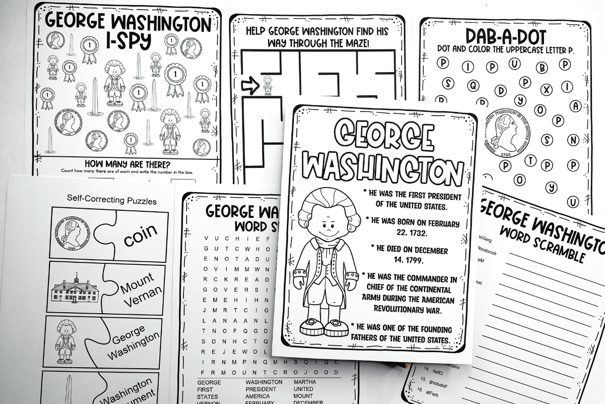 7 Free Printable George Washington Activities inside Free Printable George Washington Worksheets