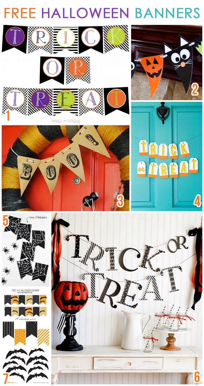 7 Free Printable Halloween Banners - Pizzazzerie inside Free Printable Halloween Banner