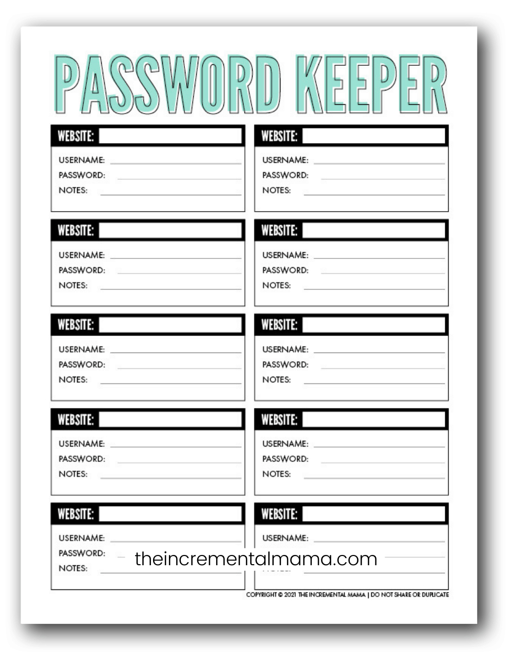 7 Free Printable Password Keeper Printables To Download Instantly intended for Free Printable Password Keeper