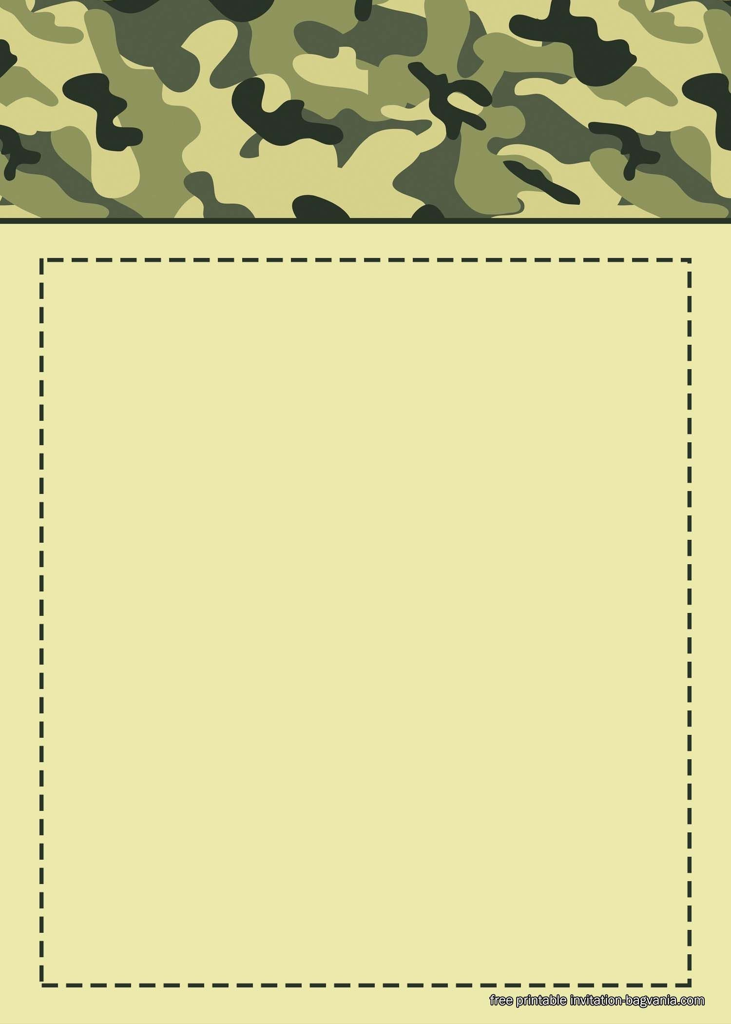7+ Military Camouflage Themed Birthday Invitation Templates with regard to Free Printable Camouflage Invitations