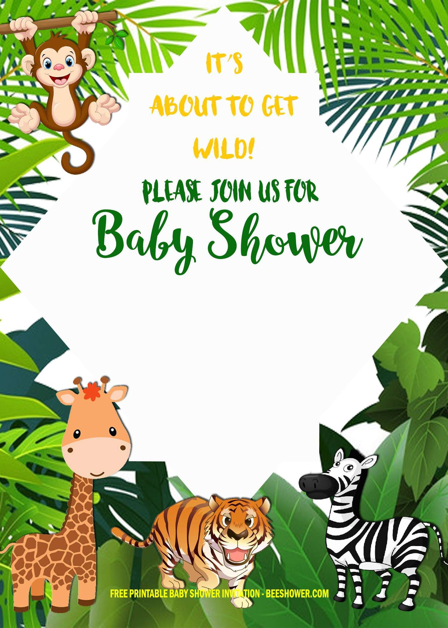 7 Safari Baby Shower Invitations Ideas | Safari Baby Shower pertaining to Free Printable Jungle Safari Baby Shower Invitations