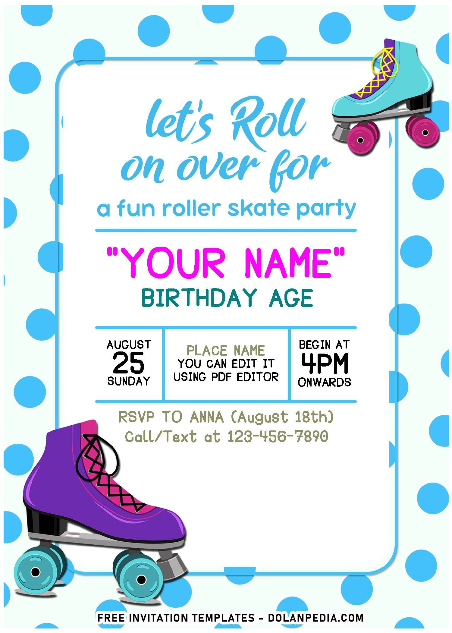 7 Skating Party Ideas | Printable Birthday Invitations, Skate with regard to Free Printable Skating Invitations