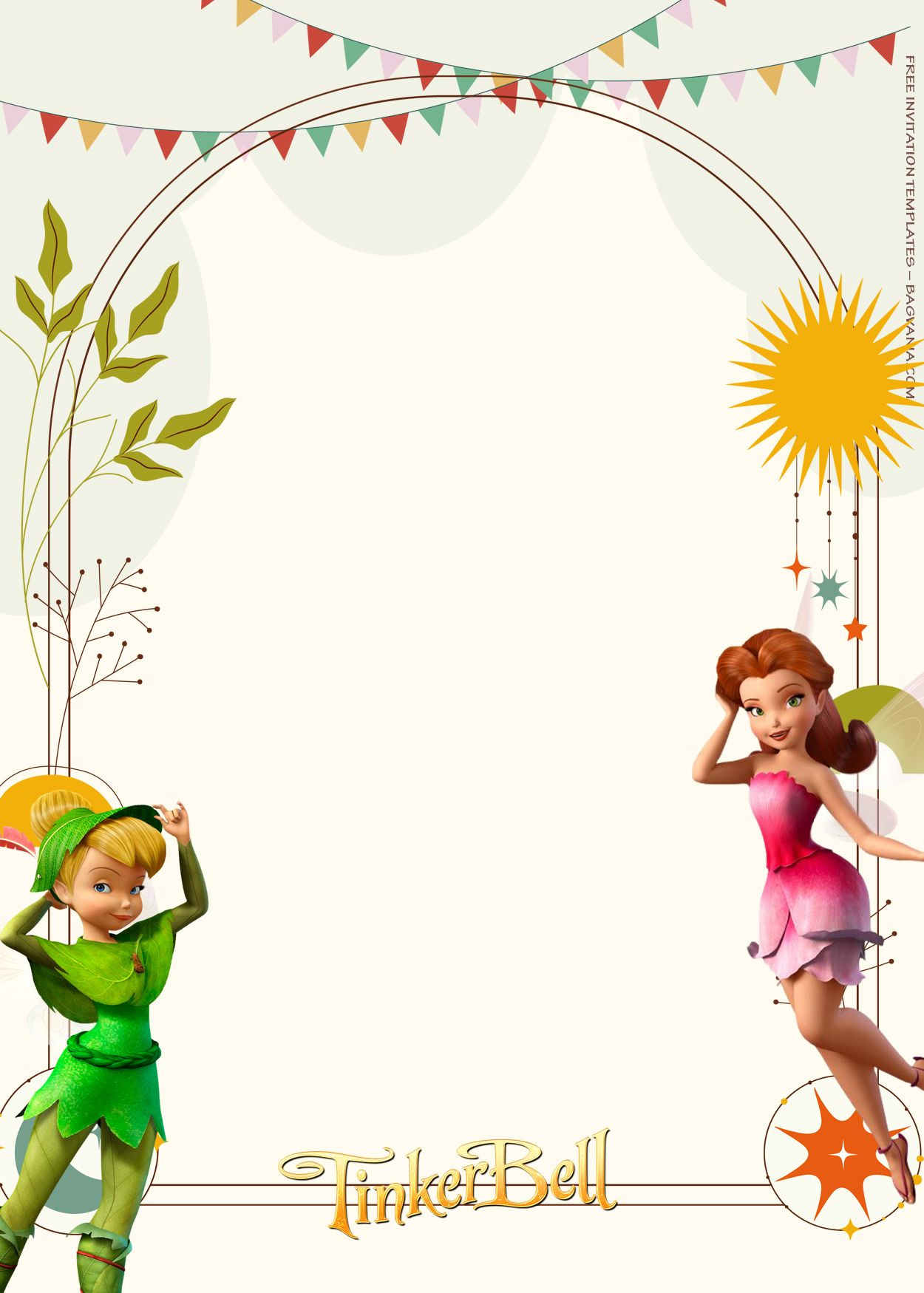 7+ Tinker Bell Playing With Friends Birthday Invitation Templates with regard to Free Tinkerbell Printable Birthday Invitations