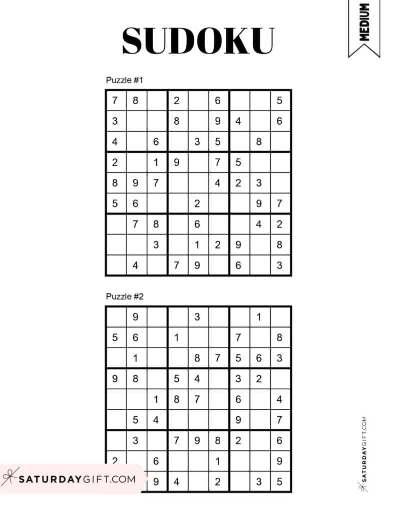 72 Free Printable Sudoku Puzzles | Saturdaygift pertaining to Free Printable Sudoku With Answers
