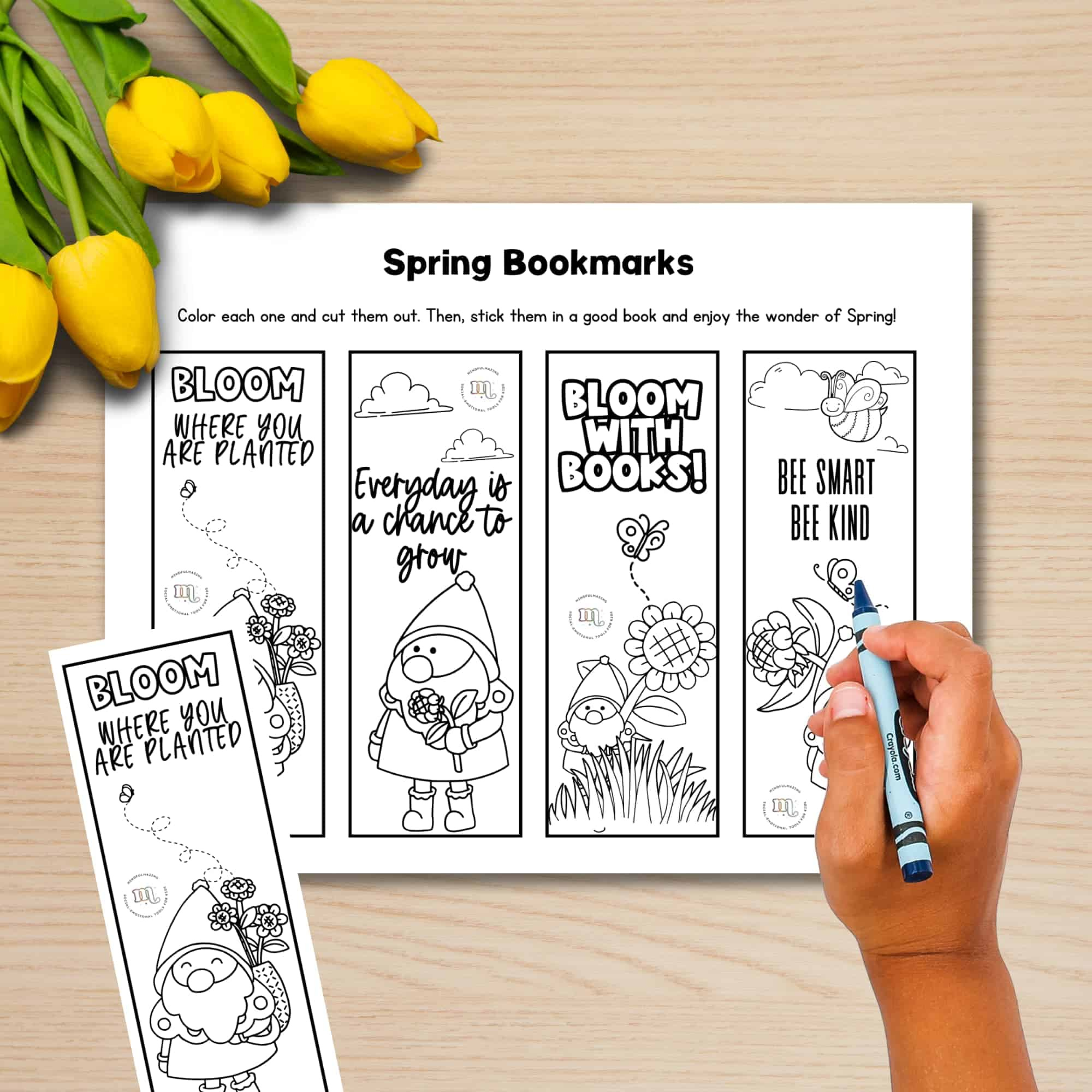 8 Free Printable Spring Coloring Bookmarks For Kids regarding Free Printable Spring Bookmarks