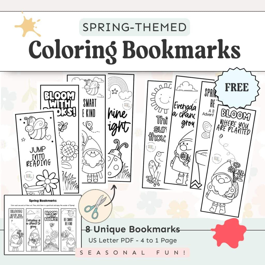 8 Free Printable Spring Coloring Bookmarks For Kids with regard to Free Printable Spring Bookmarks