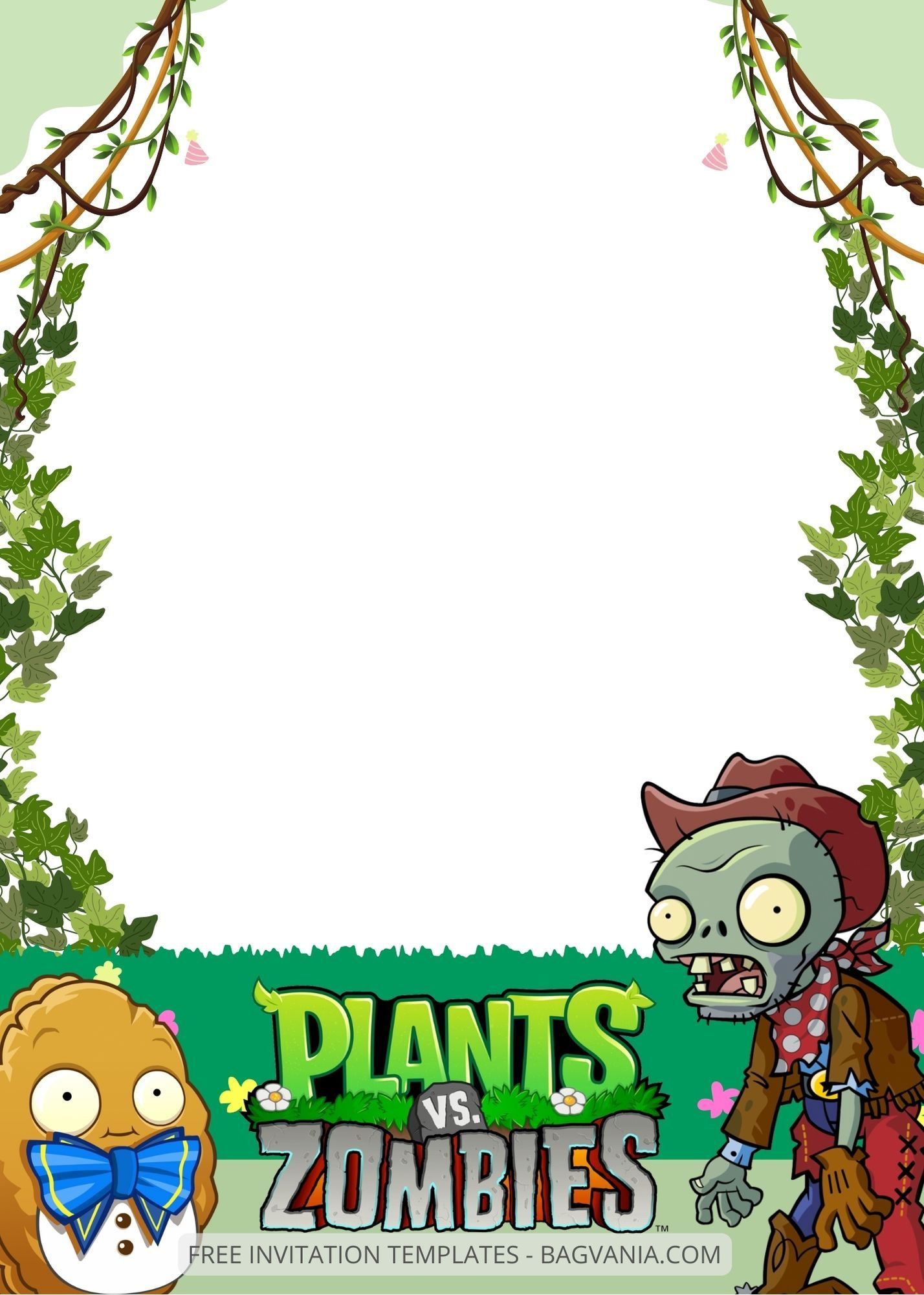 8+ Rock The World Plants Vs Zombies Canva Birthday Invitation for Plants Vs Zombies Free Printable Invitations