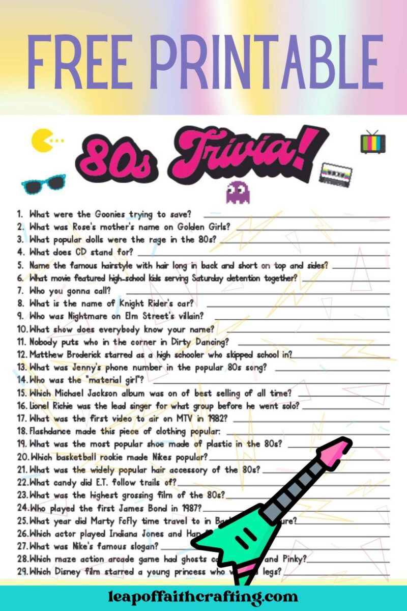 80S Trivia Questions And Answers Printable (Free!) - Leap Of Faith with Free Printable Trivia Questions For Seniors