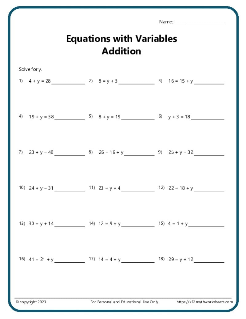 8Th Grade Math Workhsheets inside Free Printable 8Th Grade Algebra Worksheets