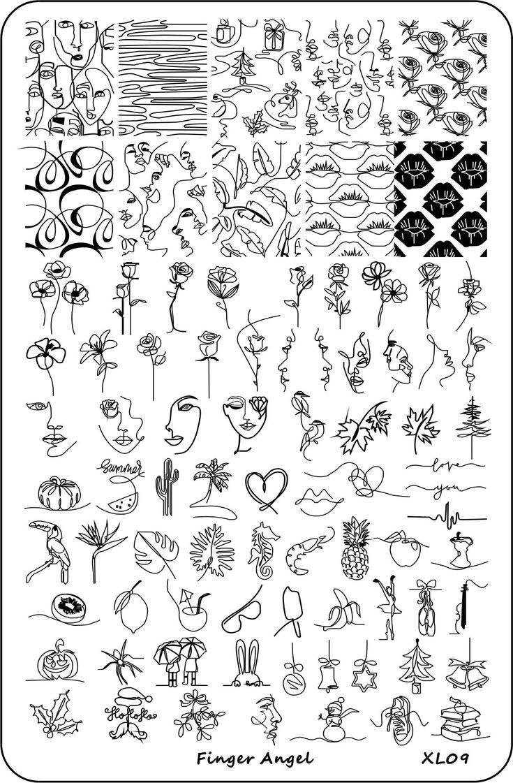 9.5X15 Abstract/ Woman/ Face Nail Stamping Plates Image Painting intended for Free Printable Nail Art Designs
