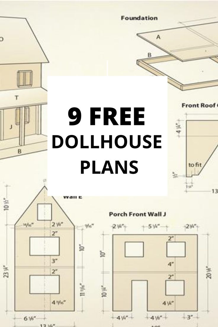 9 Free Dollhouse Plans with Free Printable Dollhouse Furniture Patterns