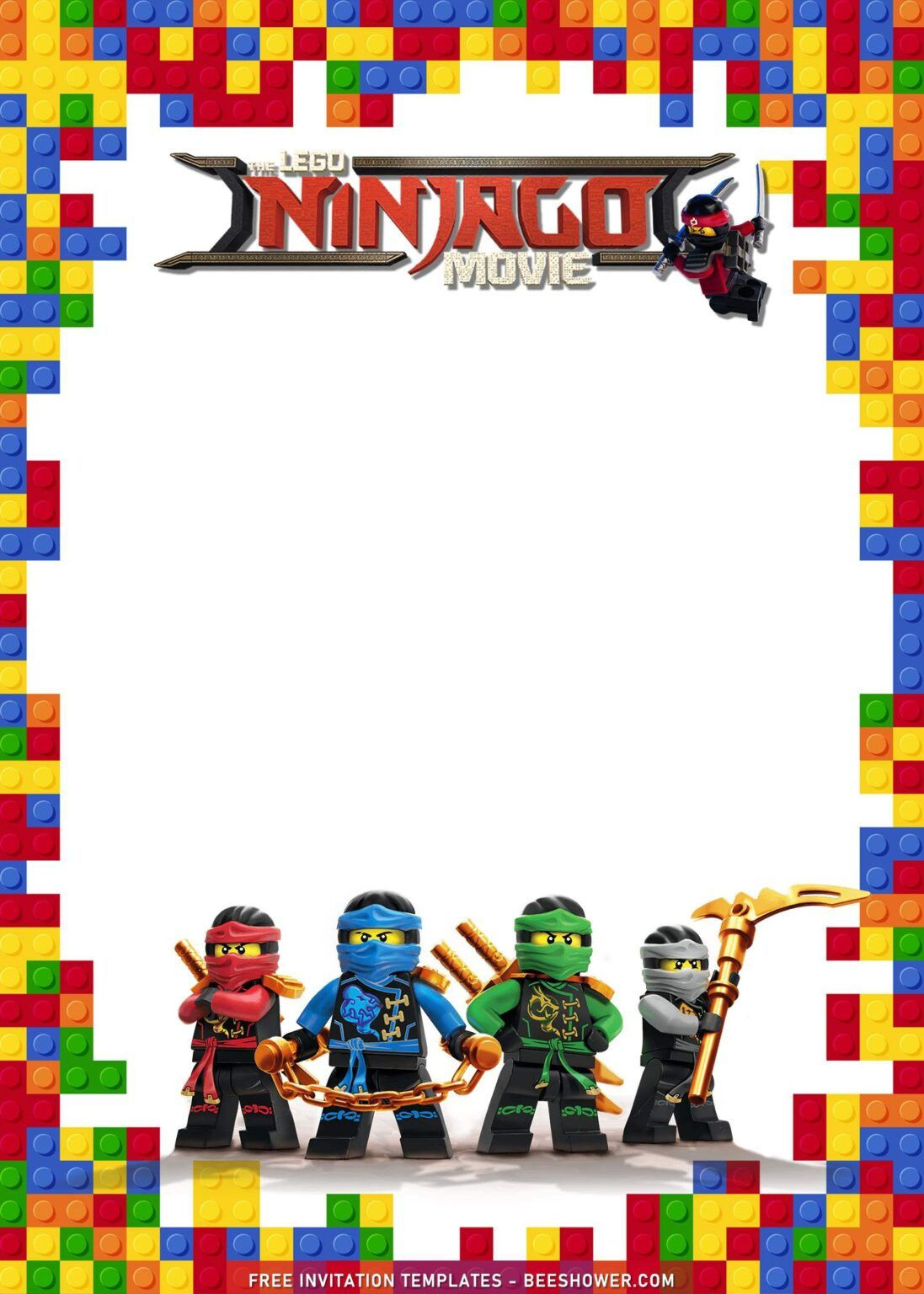 9+ Lego Birthday Invitation Templates With Awesome Ninjago pertaining to Lego Ninjago Party Invitations Printable Free