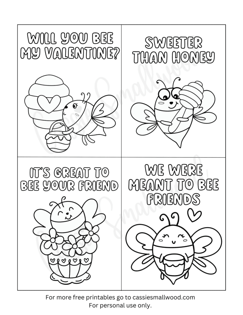 93 Cutest Printable Valentine'S Day Cards To Color - Cassie Smallwood in Free Printable Valentines Day Cards For Kids