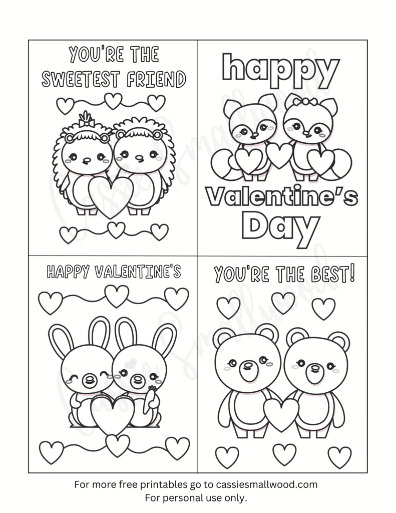 93 Cutest Printable Valentine&amp;#039;S Day Cards To Color - Cassie Smallwood inside Free Printable Cards To Color