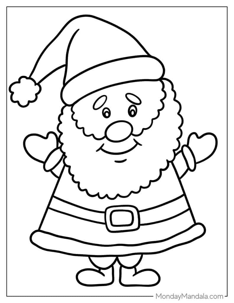 94 Santa Coloring Pages (Free Pdf Printables) throughout Santa Coloring Pages Printable Free