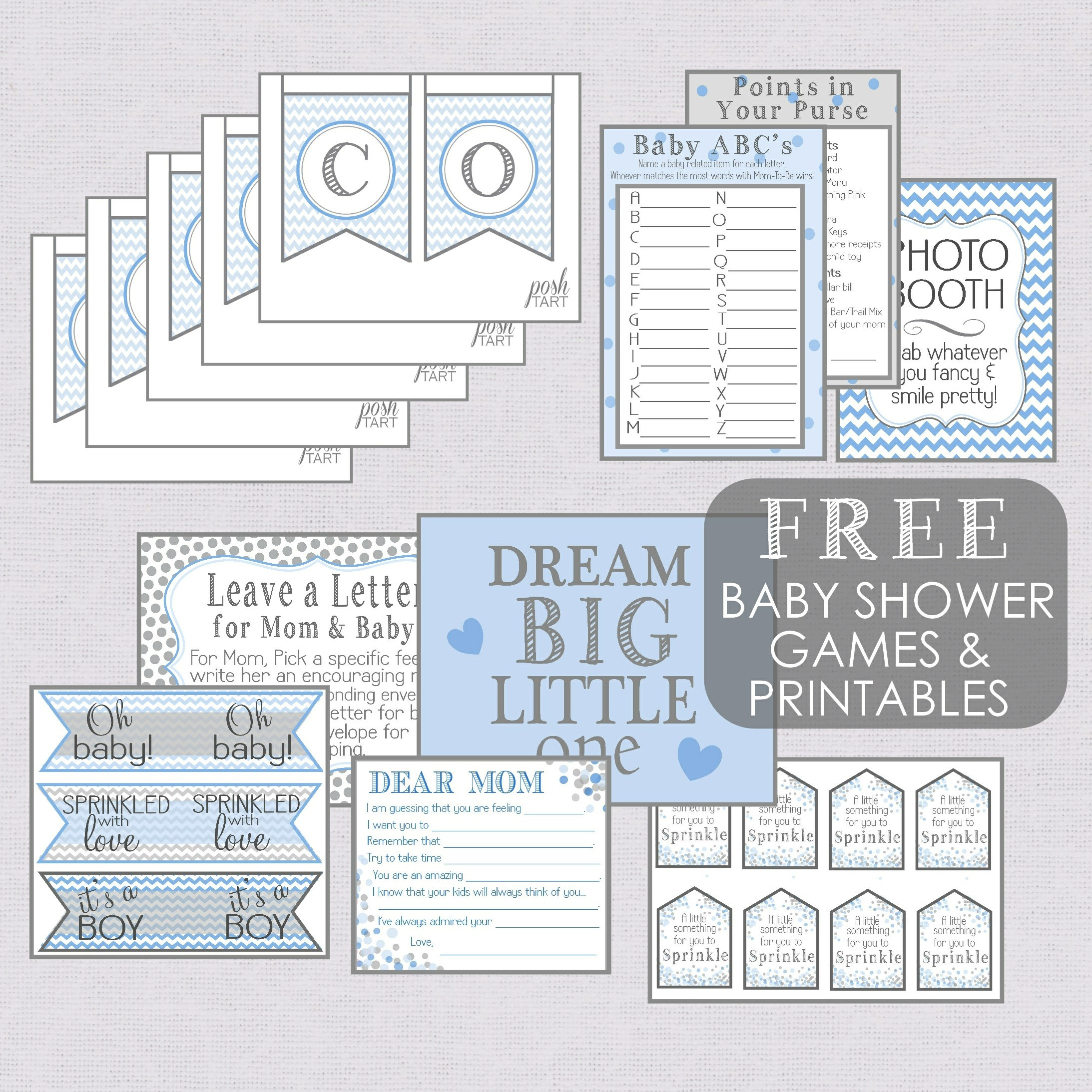 A Boy {Sprinkle} – Free Baby Shower Printables | Posh Tart with regard to Free Printable Baby Shower Decorations For A Boy