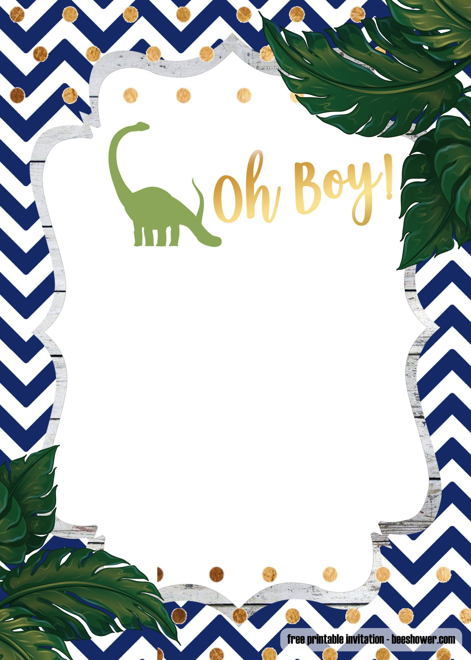 A Dinosaur Template For Your Baby Shower Invitation throughout Free Printable Dinosaur Baby Shower Invitations