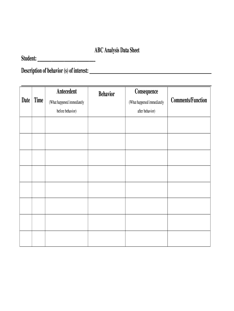 Abc Data Sheet - Fill Online, Printable, Fillable, Blank with regard to Free Printable Data Sheets