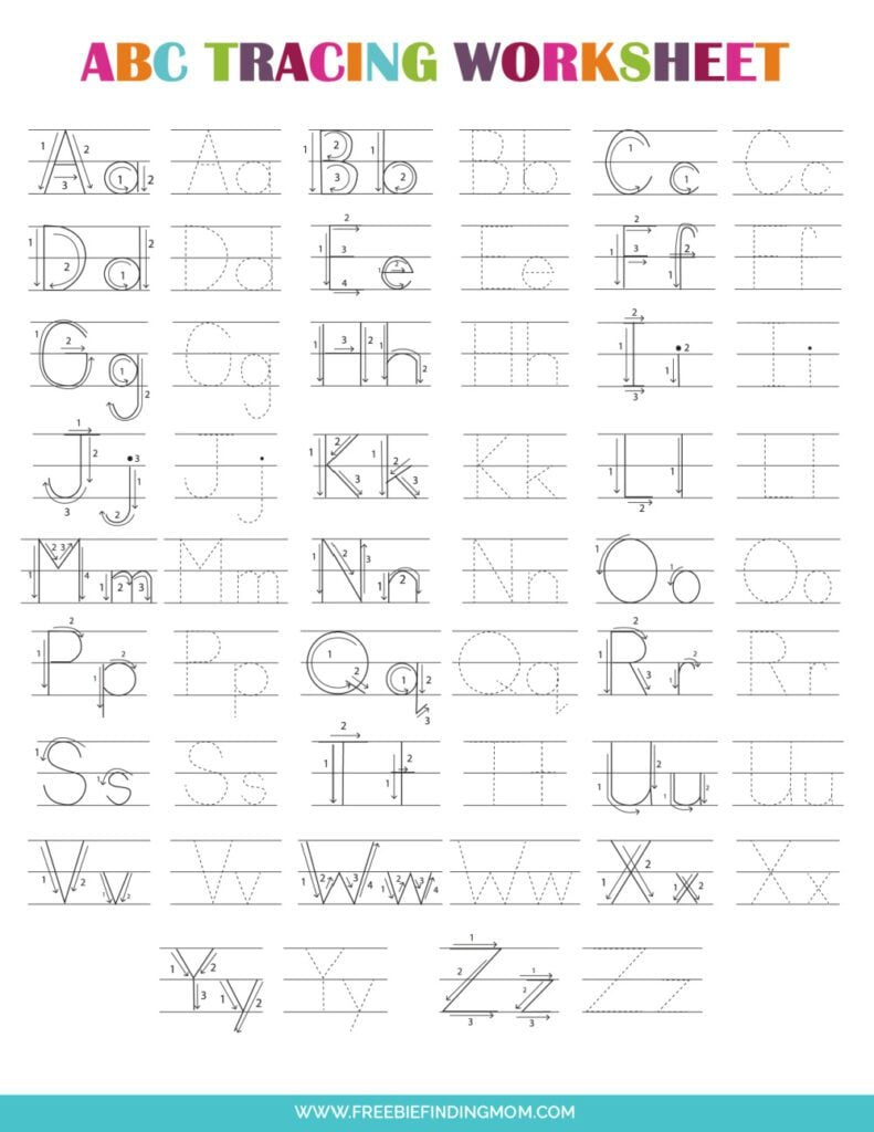 Abc Letters Printable Tracing Worksheets inside Free Printable Abc Worksheets