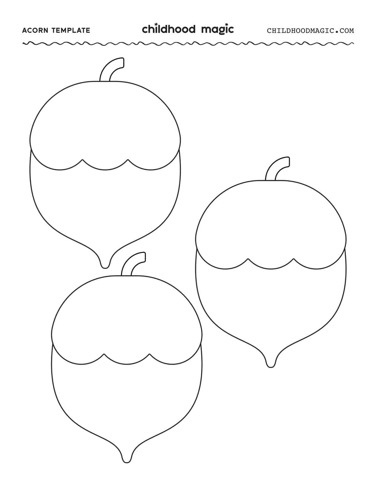 Acorn Template - Free Printable - Childhood Magic with Acorn Template Free Printable