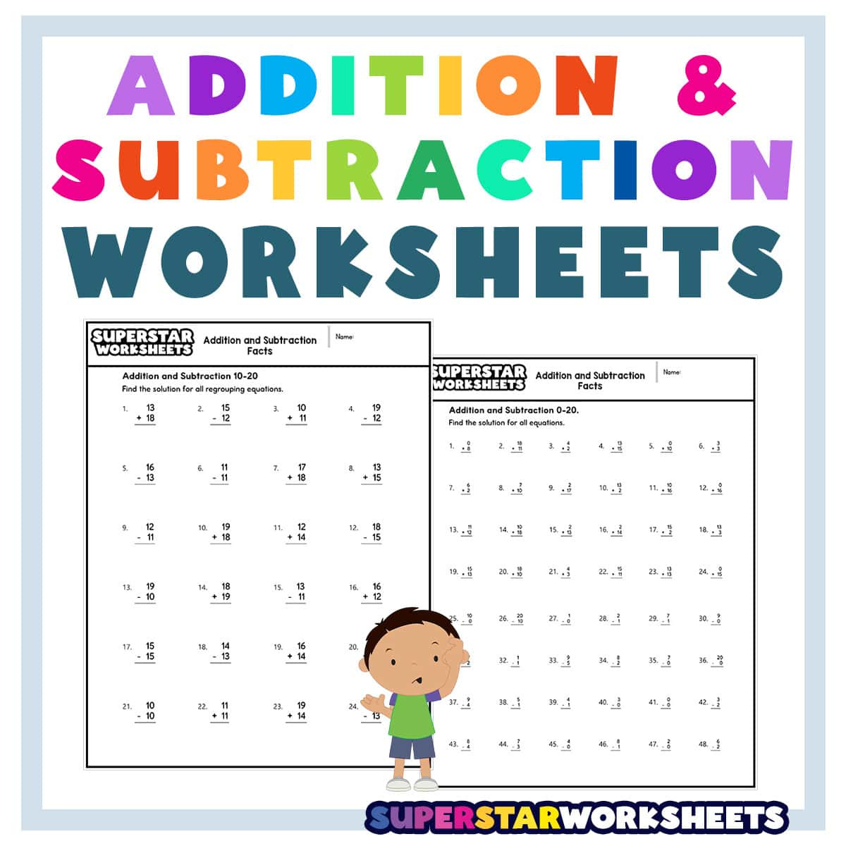 Addition And Subtraction Worksheets - Superstar Worksheets with Free Printable Mixed Addition And Subtraction Worksheets
