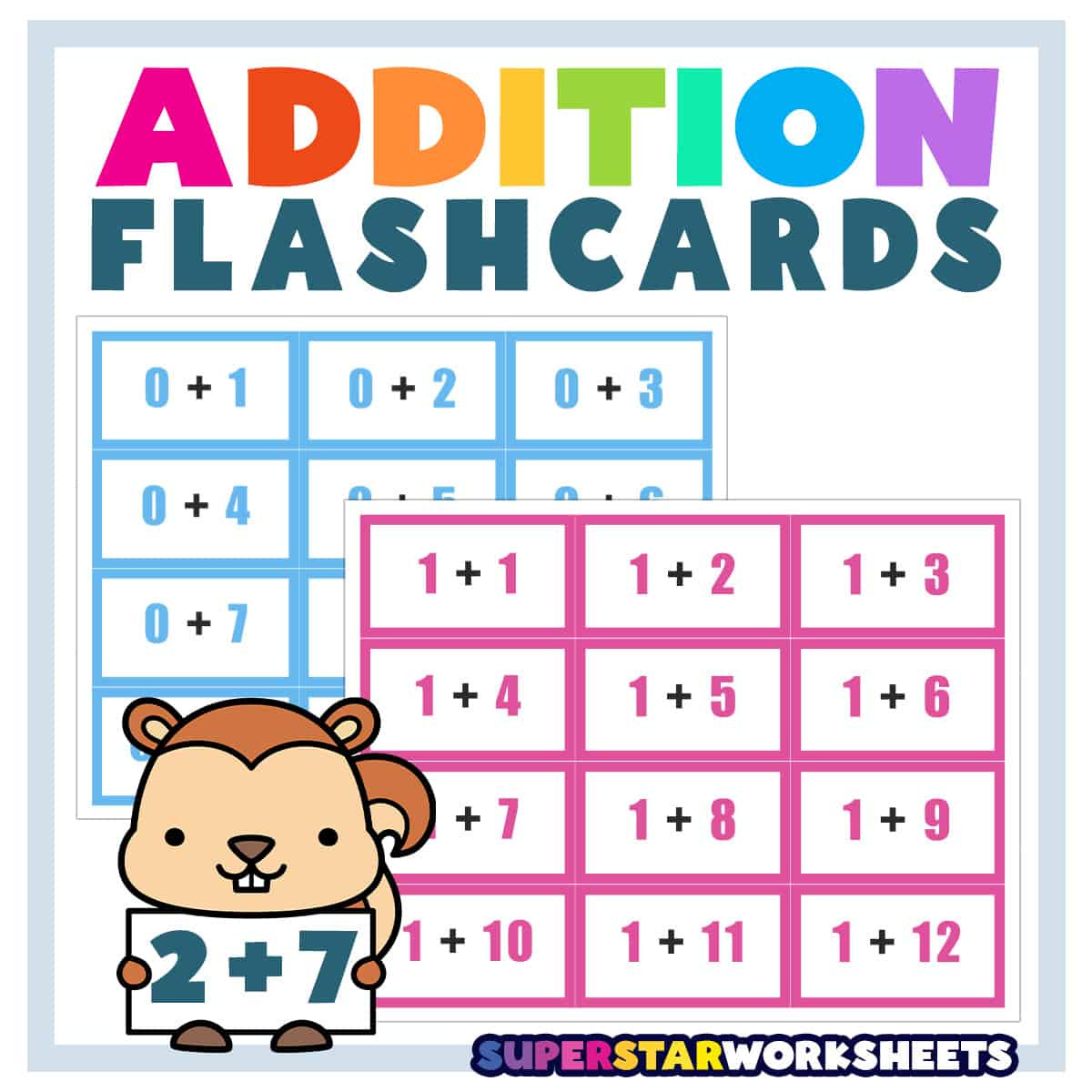 Addition Flashcards - Superstar Worksheets with regard to Free Printable Addition Flash Cards
