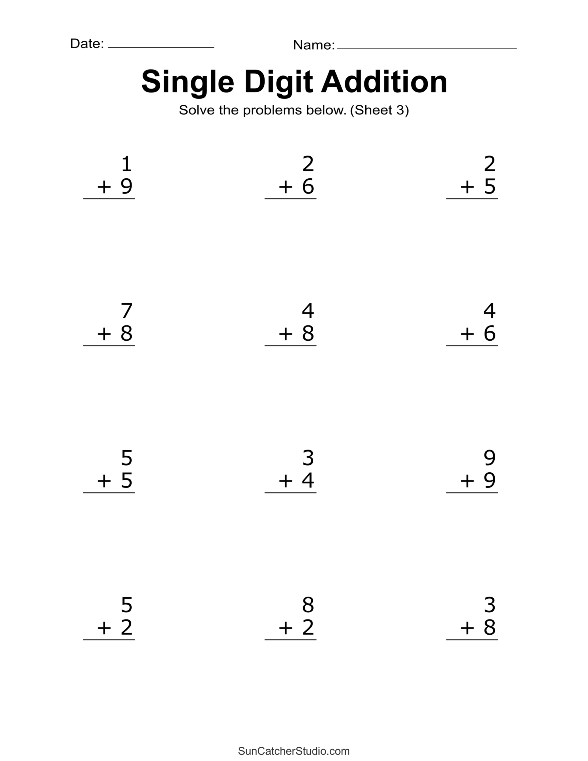 Addition Worksheets (Free Printable Easy Math Problems) – Free for Free Printable Math Worksheets